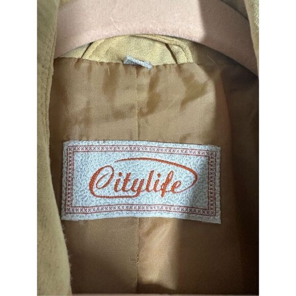 Rare Vintage Citylife Faux Suede Women’s Blazer Lined Button Up Sz L See Notes - Picture 4 of 13